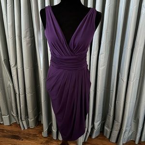 Beautiful purple draped jersey dress - size 8